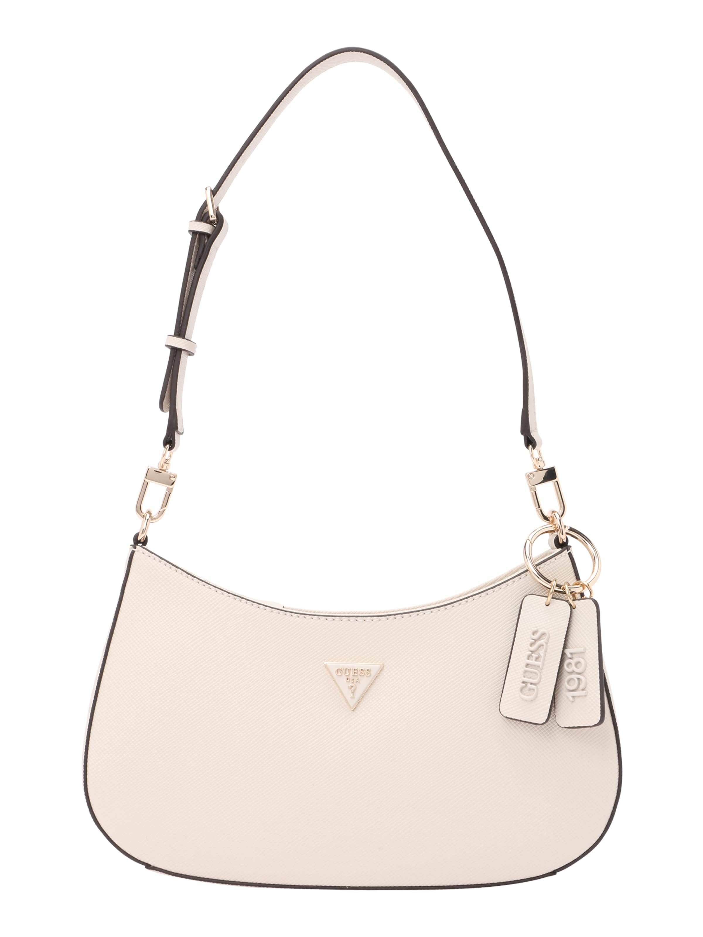 GUESS Shoulder Bag 'NOELLE II TOP ZIP SHOULDER BAG' in Beige: front