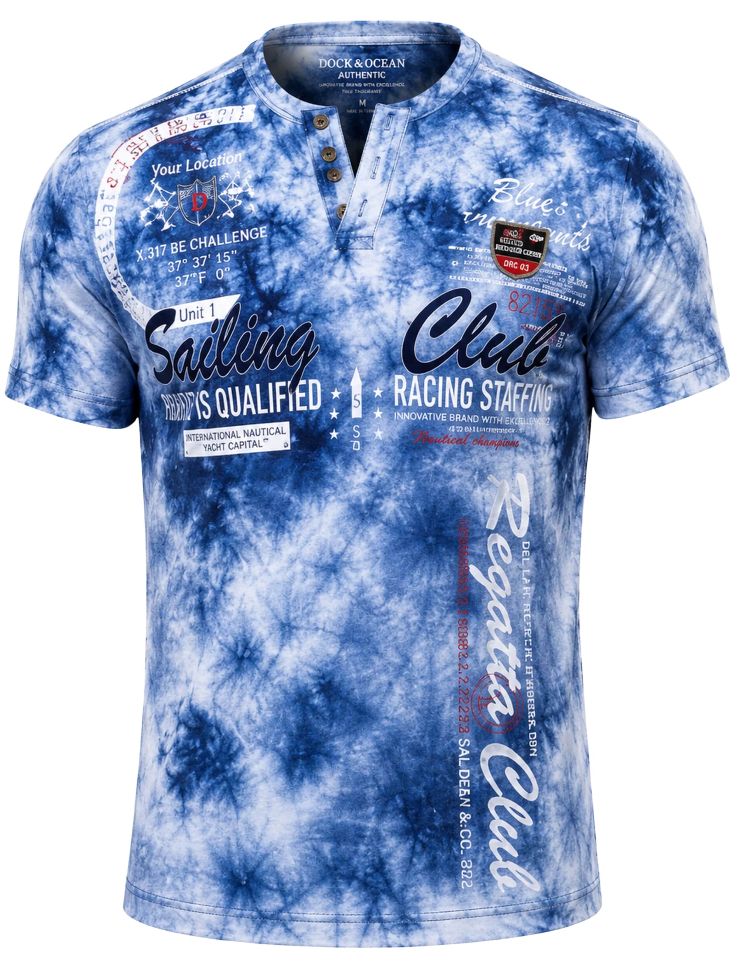 L.Gonline Shirt 'Sailing Batik'‌‌‌‌ in Blau: Vorderseite