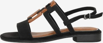 MARCO TOZZI Sandalen met riem 'Sandalen Plat' in Zwart: voorkant