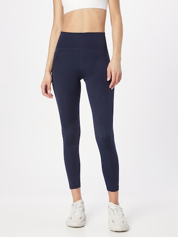 ADIDAS PERFORMANCE Skinny Workout Pants 'Optime Stash' in Blue: front