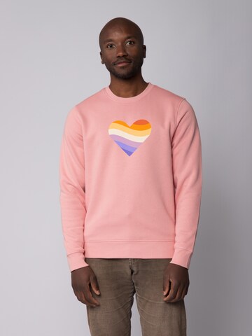 Watapparel Sweatshirt ' Rainbow Heart ' in Pink: Vorderseite