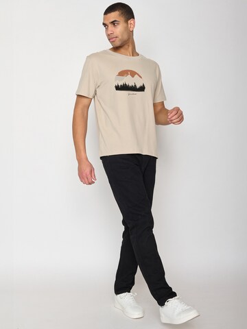 GREENBOMB Shirt 'Nature Forest Happy' in Brown