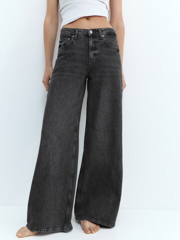 Pull&Bear Wide Leg Jeans in Grau: Vorderseite