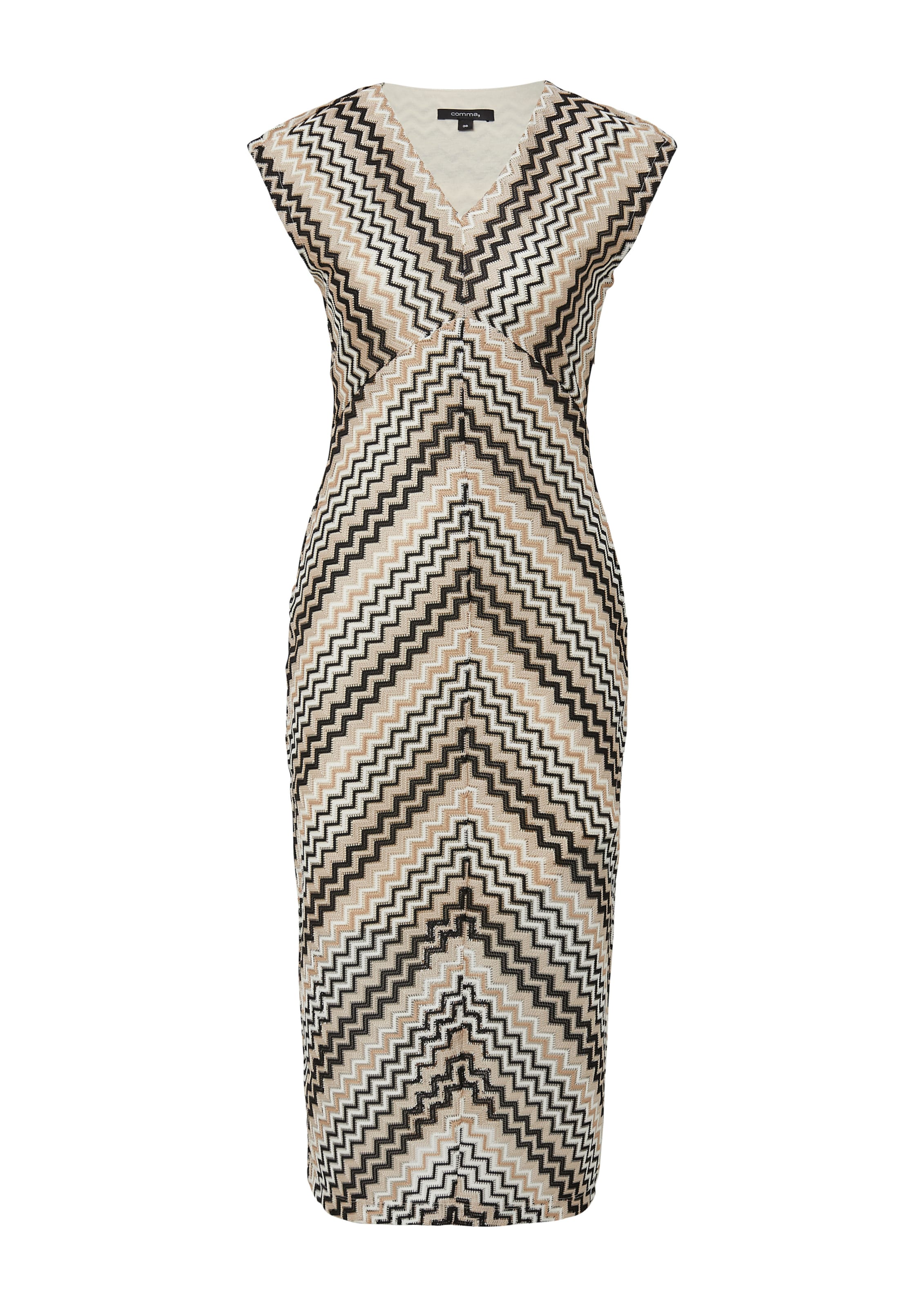 COMMA Gebreide jurk in Beige: voorkant