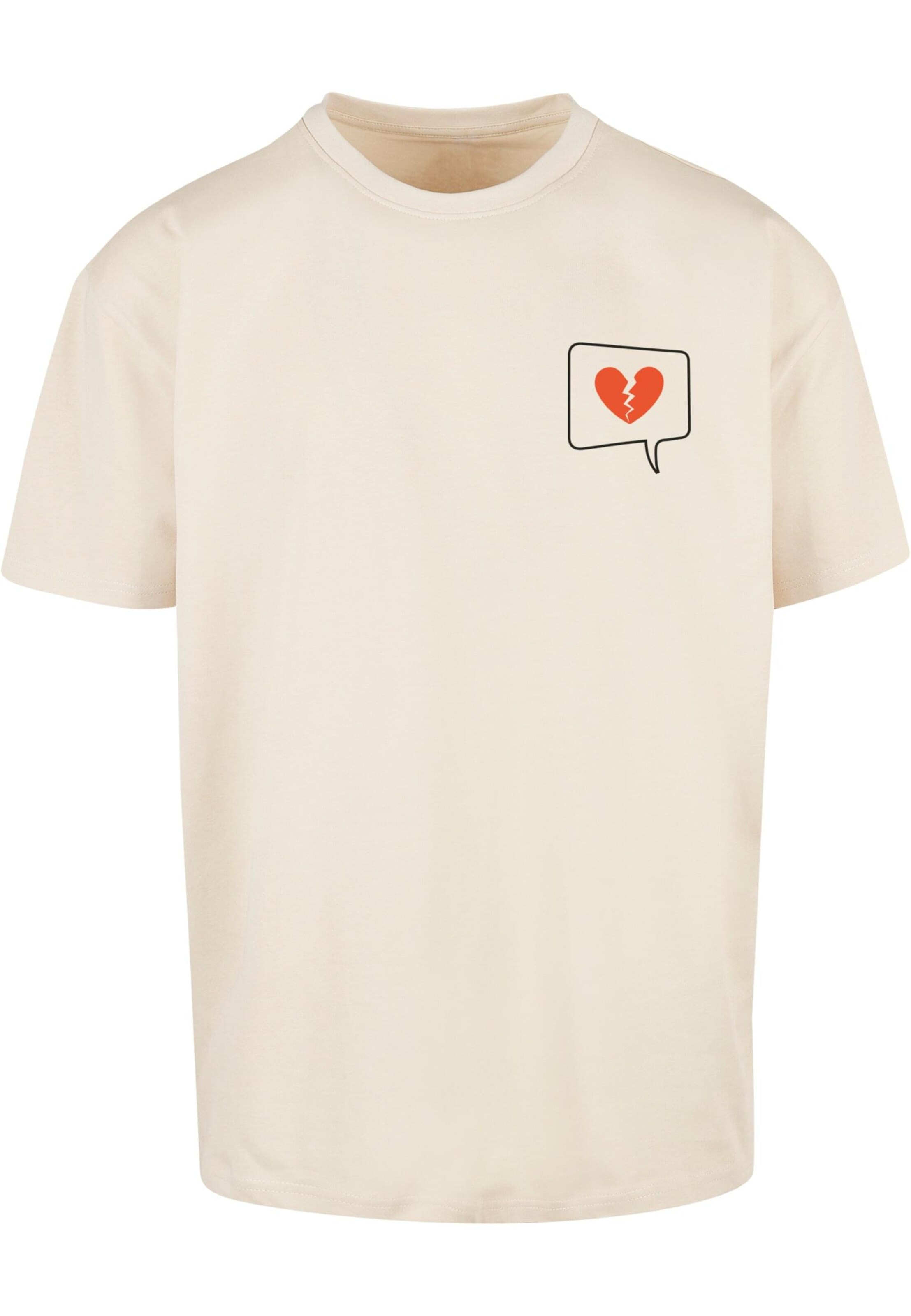 Merchcode T-Shirt 'Heartbreak' in Beige: Vorderseite