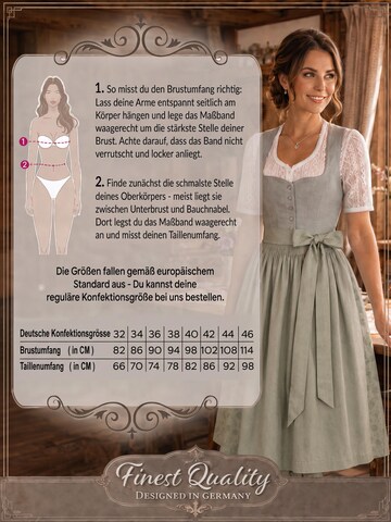 Falkenrieder Dirndl 'Damen Midi Trachtenkleid mit praktischer Rocktasche - Basel'‌‌‌‌‌‌‌‌‌ in Grün