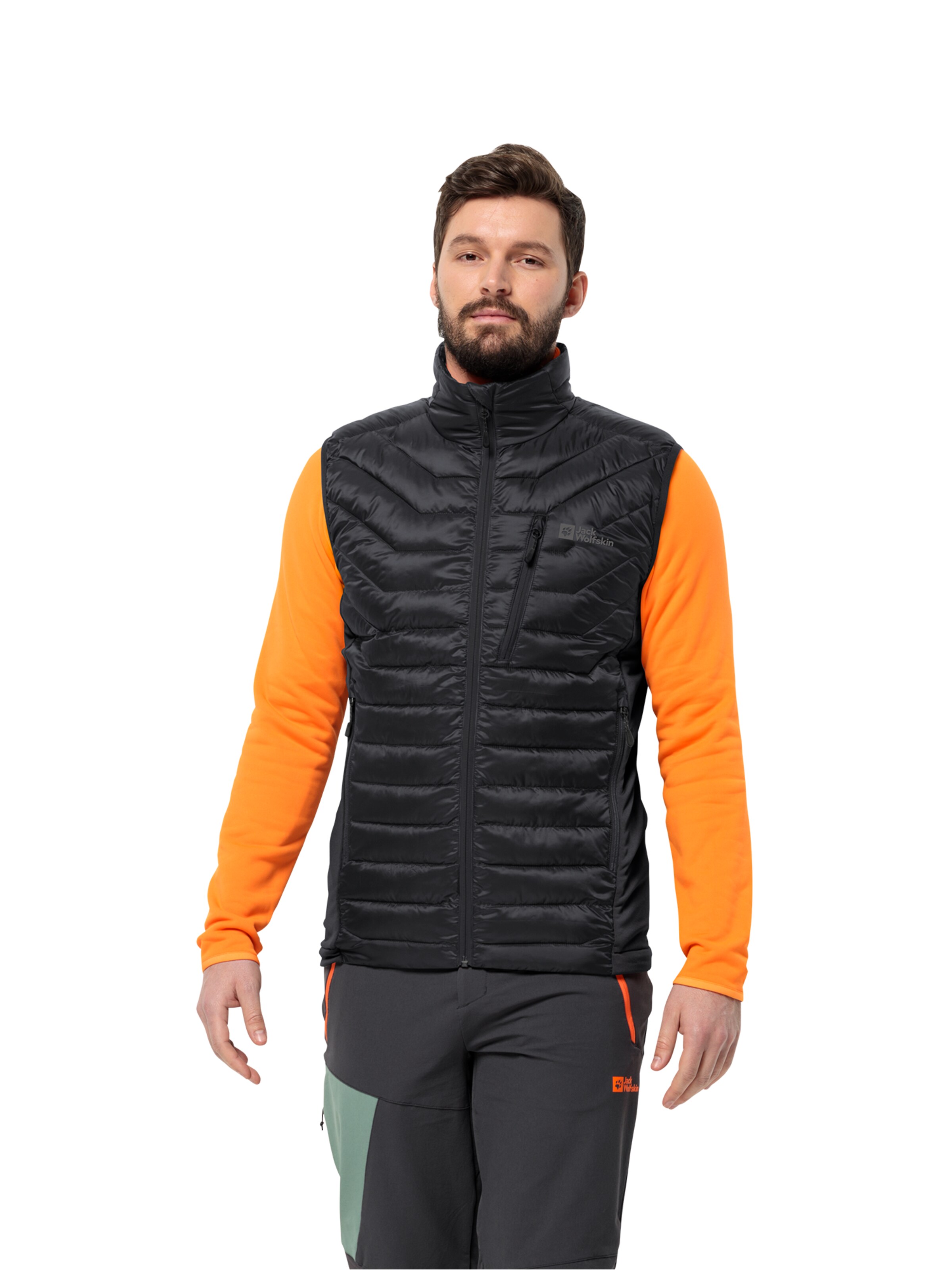 JACK WOLFSKIN Sportbodywarmer 'Routeburn Pro' in Zwart: voorkant