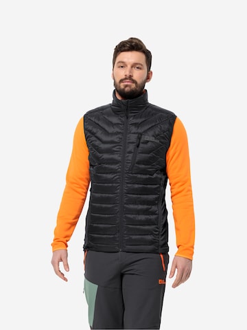 JACK WOLFSKIN Αθλητικό γιλέκο 'ROUTEBURN PRO' σε μαύρο: μπροστά