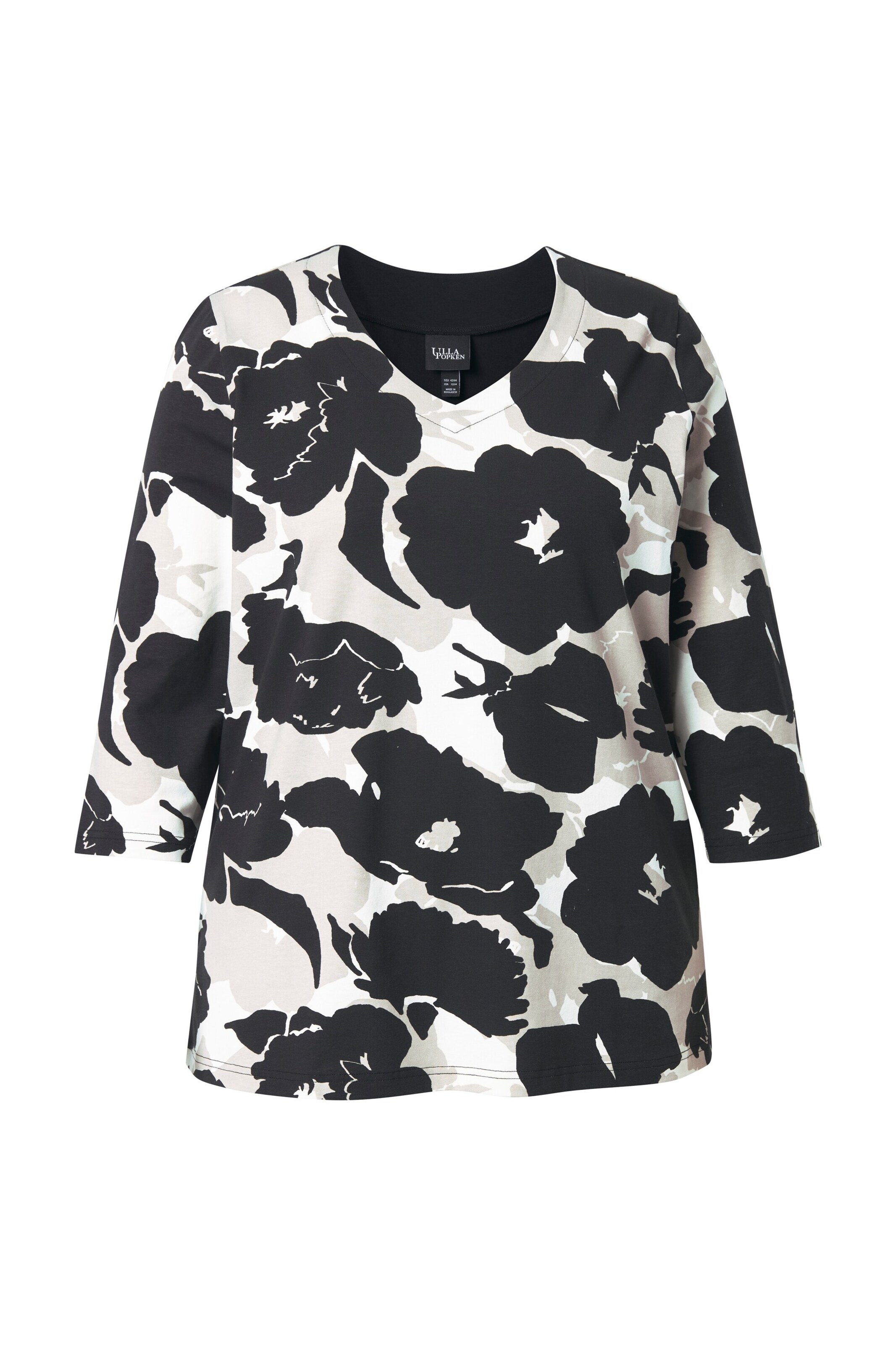 Ulla Popken Shirt in Zwart: voorkant