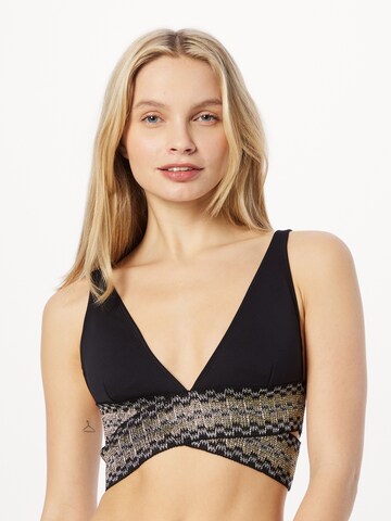 River Island Triangle Bikini top in Black: front