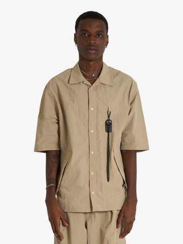 DARK LABEL Regular fit Overhemd in Beige: voorkant