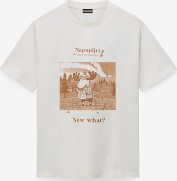 Tricou de la NAPAPIJRI pe alb: față