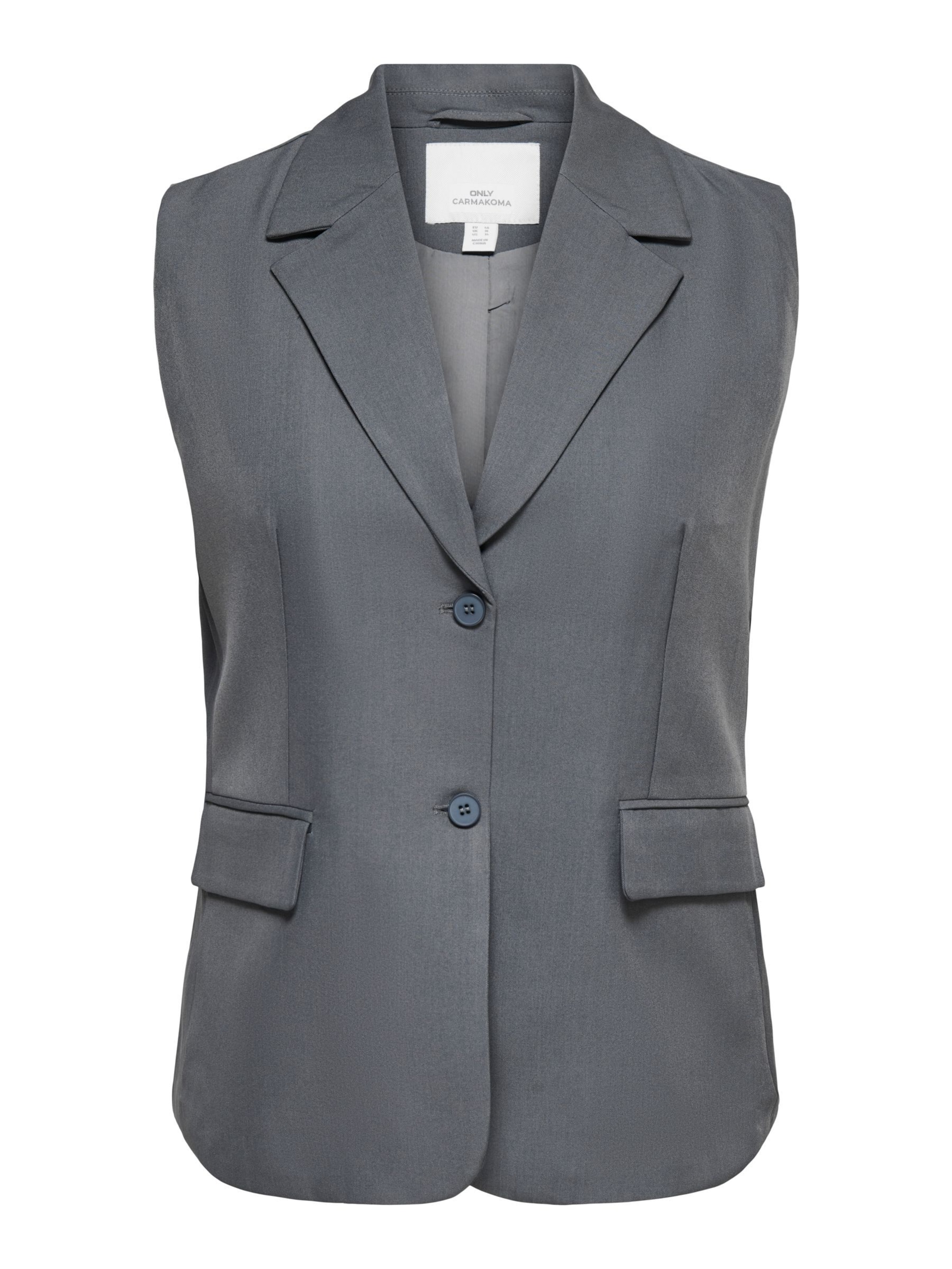 ONLY Carmakoma Gilet 'CARVictoria' in Grijs: voorkant