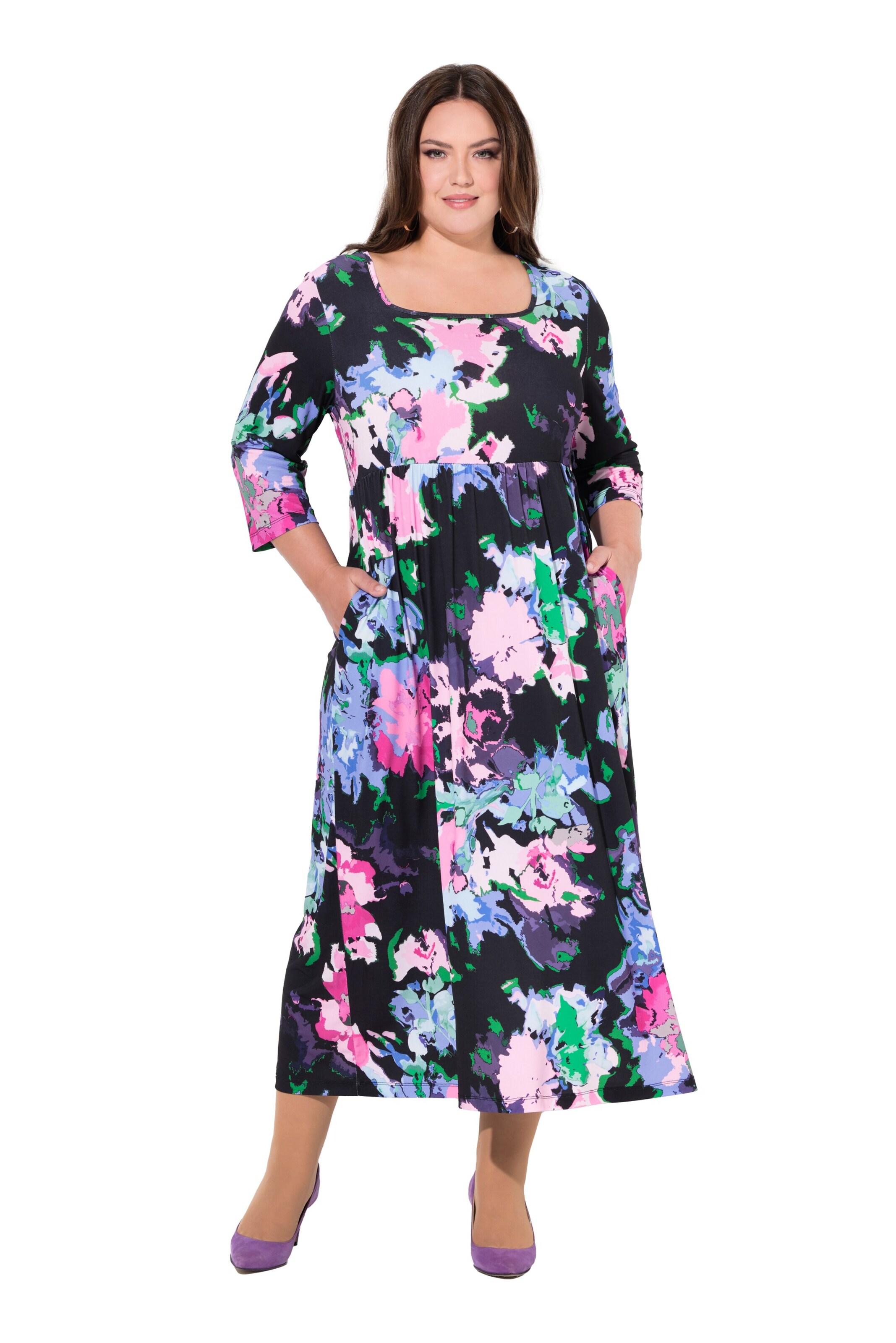 Ulla Popken Kleid in Schwarz: Vorderseite