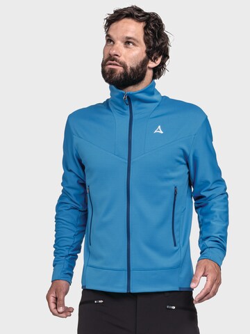 Schöffel Athletic fleece jacket 'Blaueis' in Blue: front