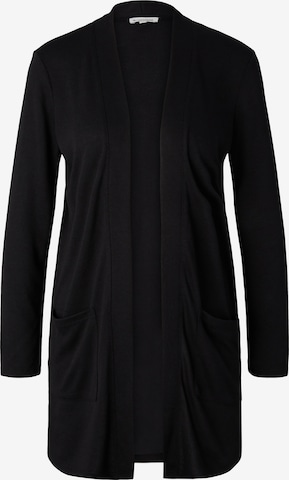 TOM TAILOR Knit Cardigan in Black: front
