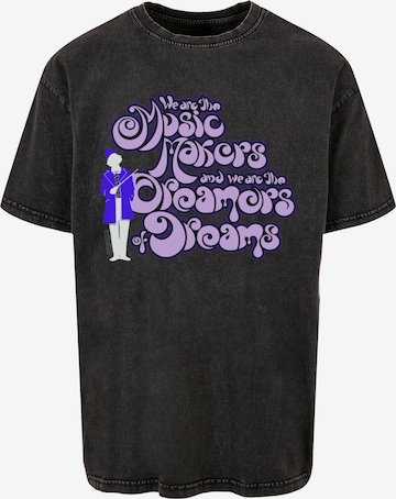 ABSOLUTE CULT Shirt 'Willy Wonka - Dreamers' in Grijs: voorkant