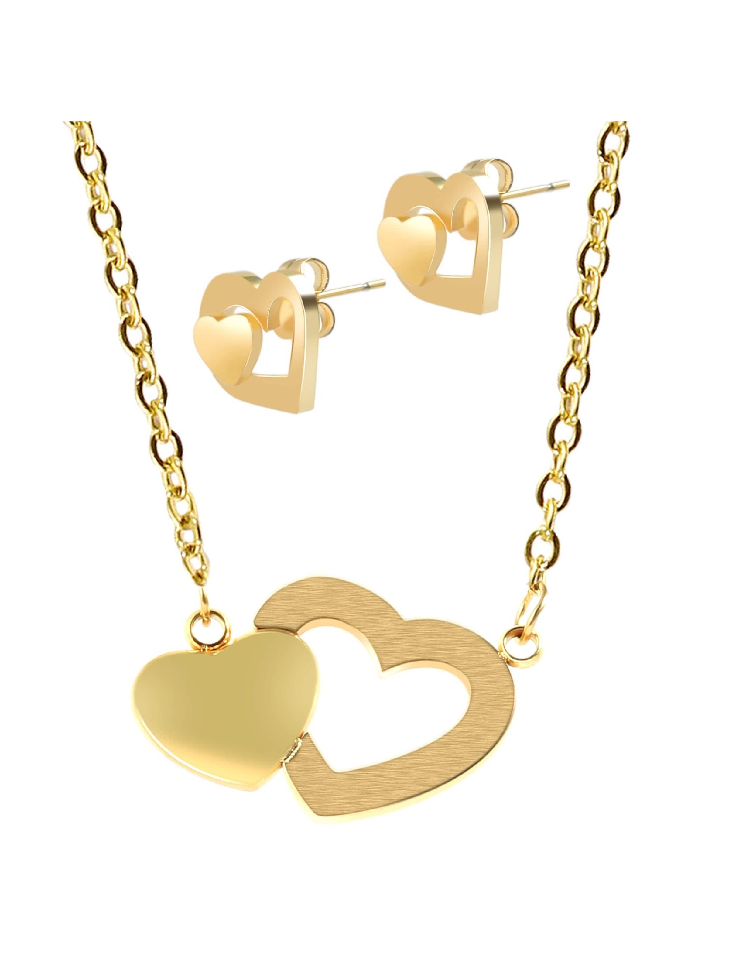Akzent Schmuckset 'Edelstahl silber'‌‌‌‌‌‌‌‌‌ in Gold: Vorderseite