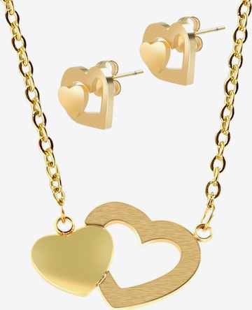 Akzent Schmuckset 'Edelstahl silber' in Gold: Vorderseite