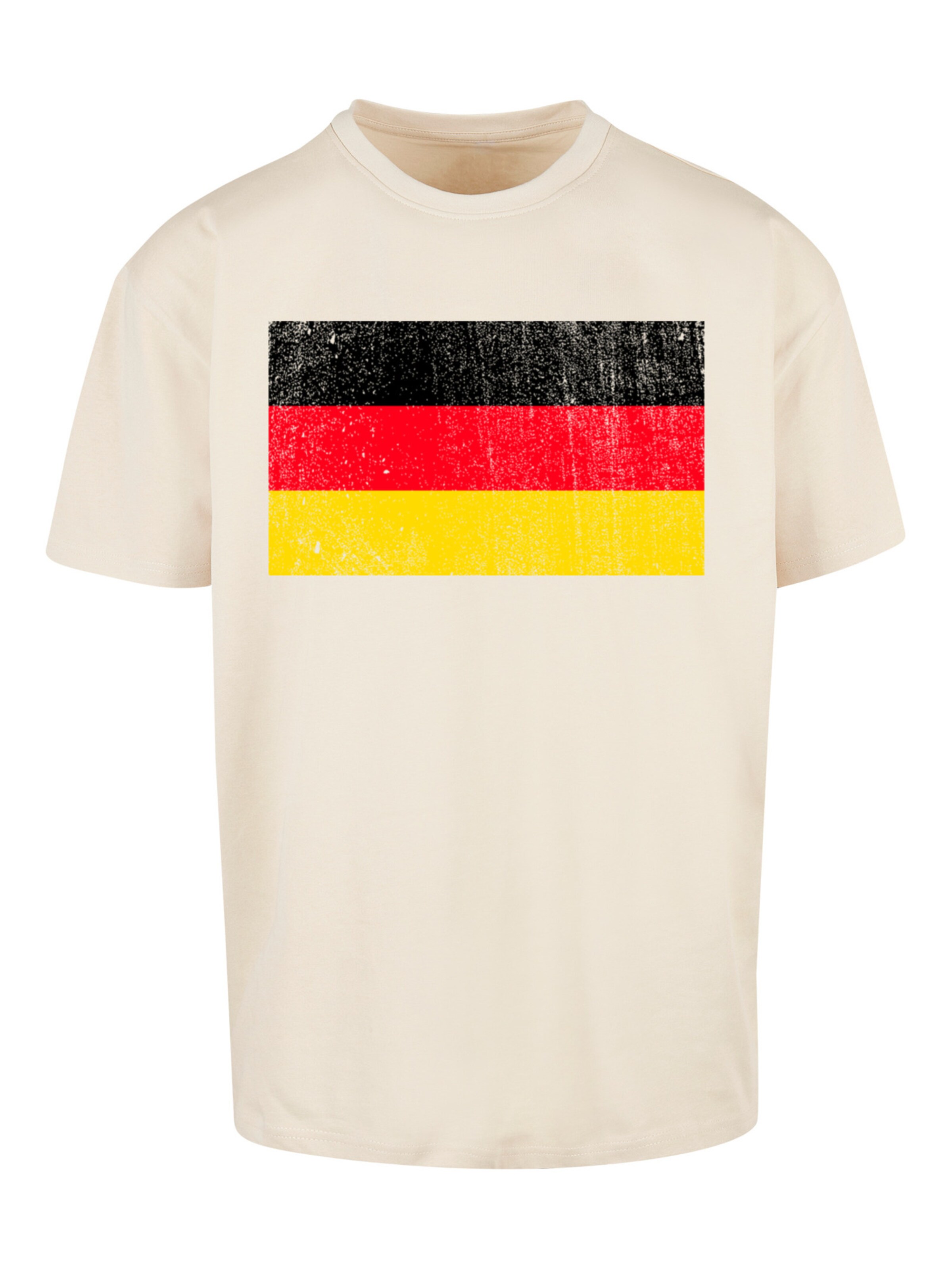 T-Shirt 'Germany Deutschland Flagge distressed' F4NT4STIC en beige : devant