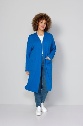 MIAMODA Gebreid vest in Blauw: voorkant