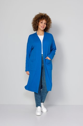 MIAMODA Knit Cardigan in Blue: front