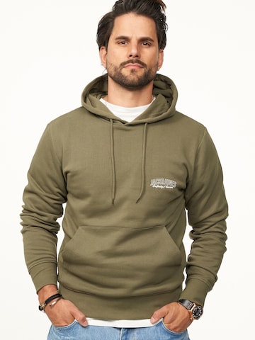 JACK & JONES Sweatshirt 'JJINFINITYHOOD' in Green: front