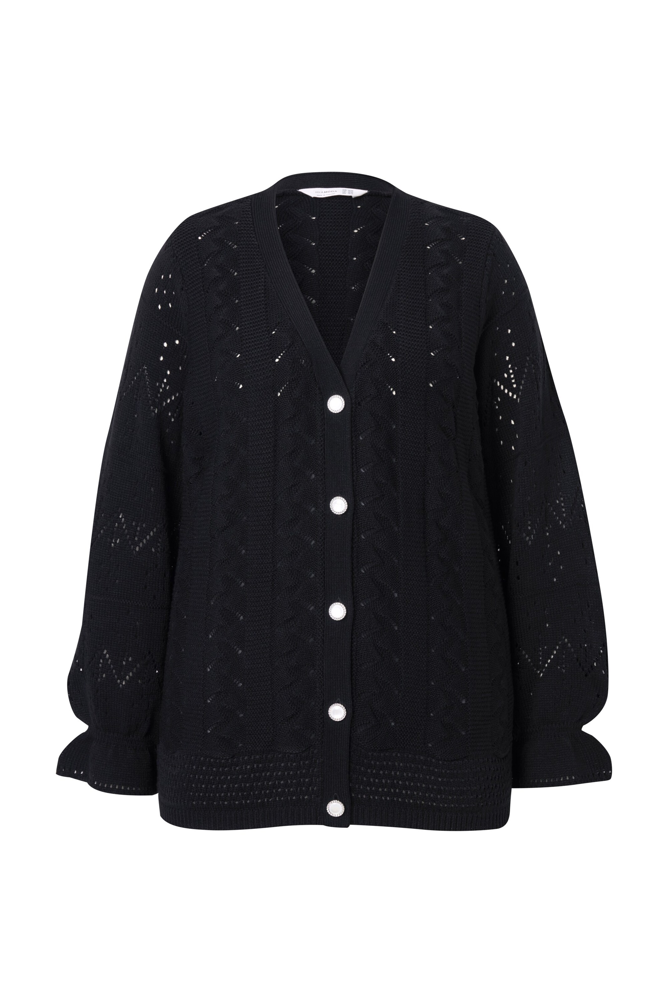 MIAMODA Knit cardigan in Black: front