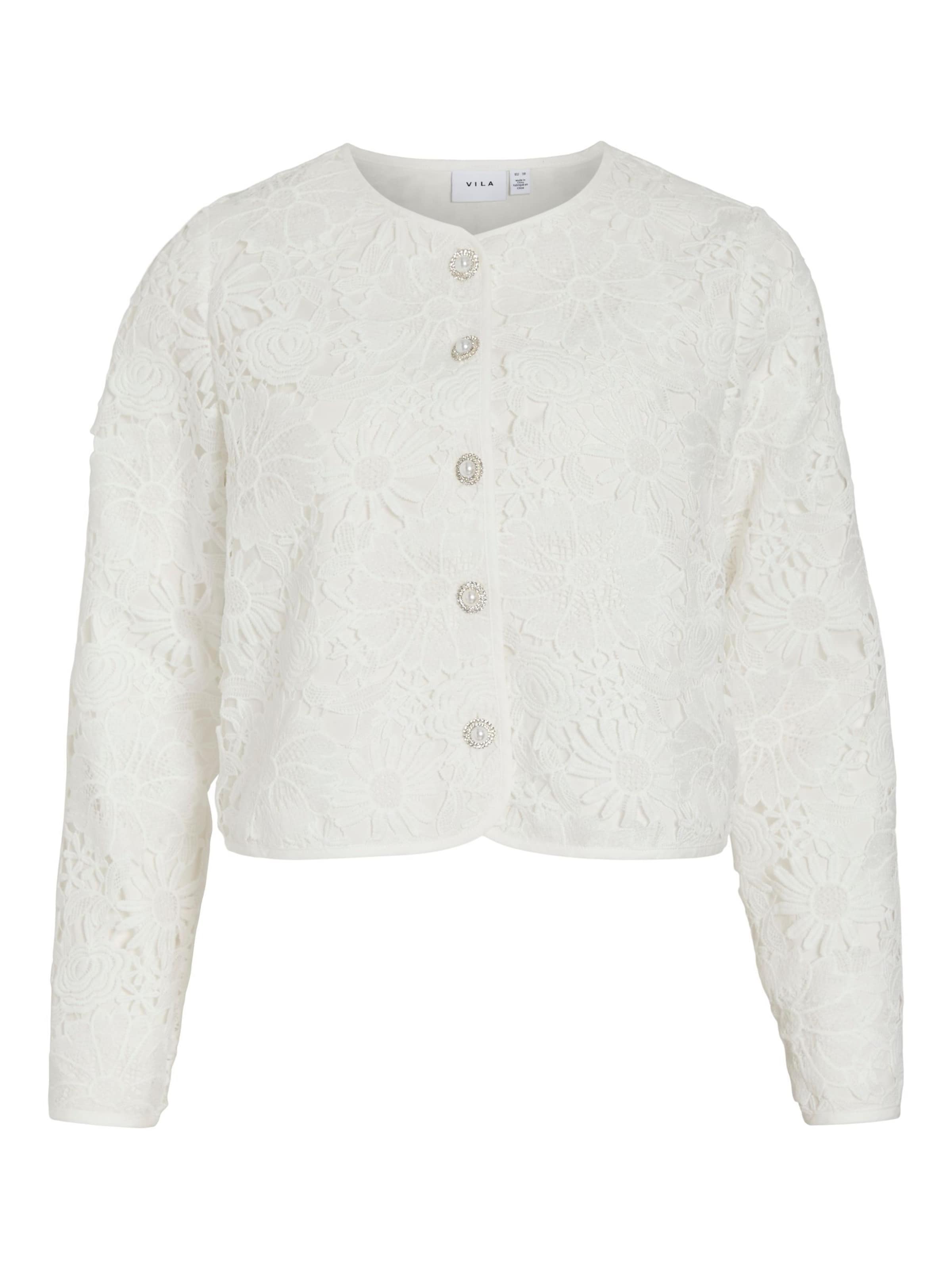 VILA Gebreid vest 'VIPETAL' in Wit: voorkant