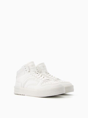 Bershka High-Top Sneakers in White