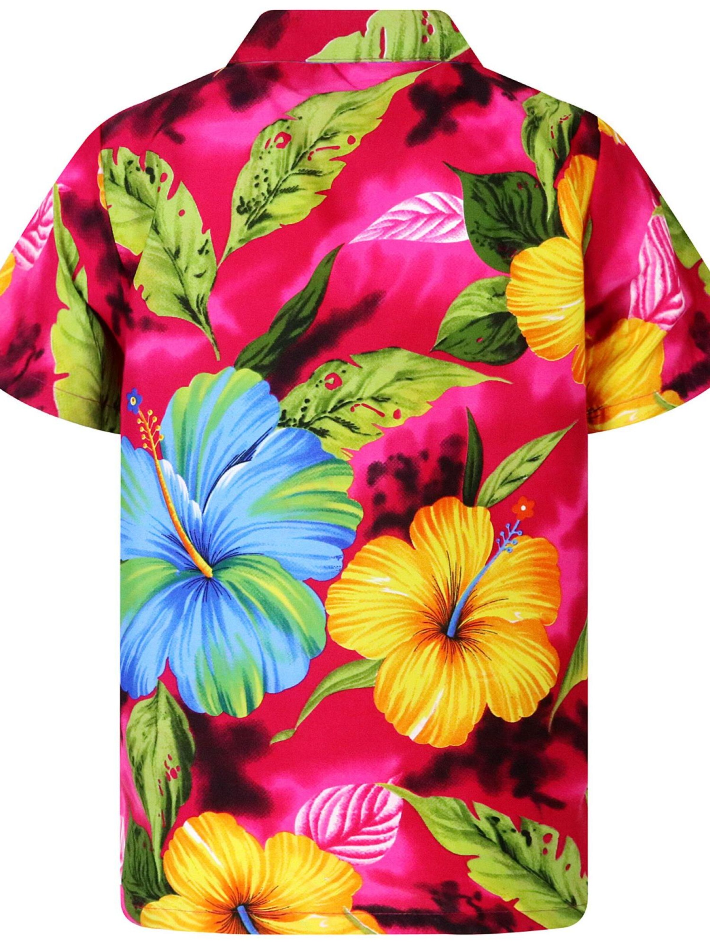 King Kameha Shirt 'Big Flower' in Roze