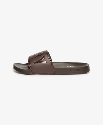 Claquettes / Tongs Superdry en marron : devant