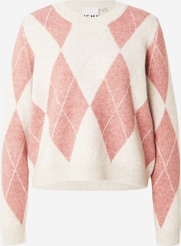 ICHI Sweater 'IHFenster' in Beige: front