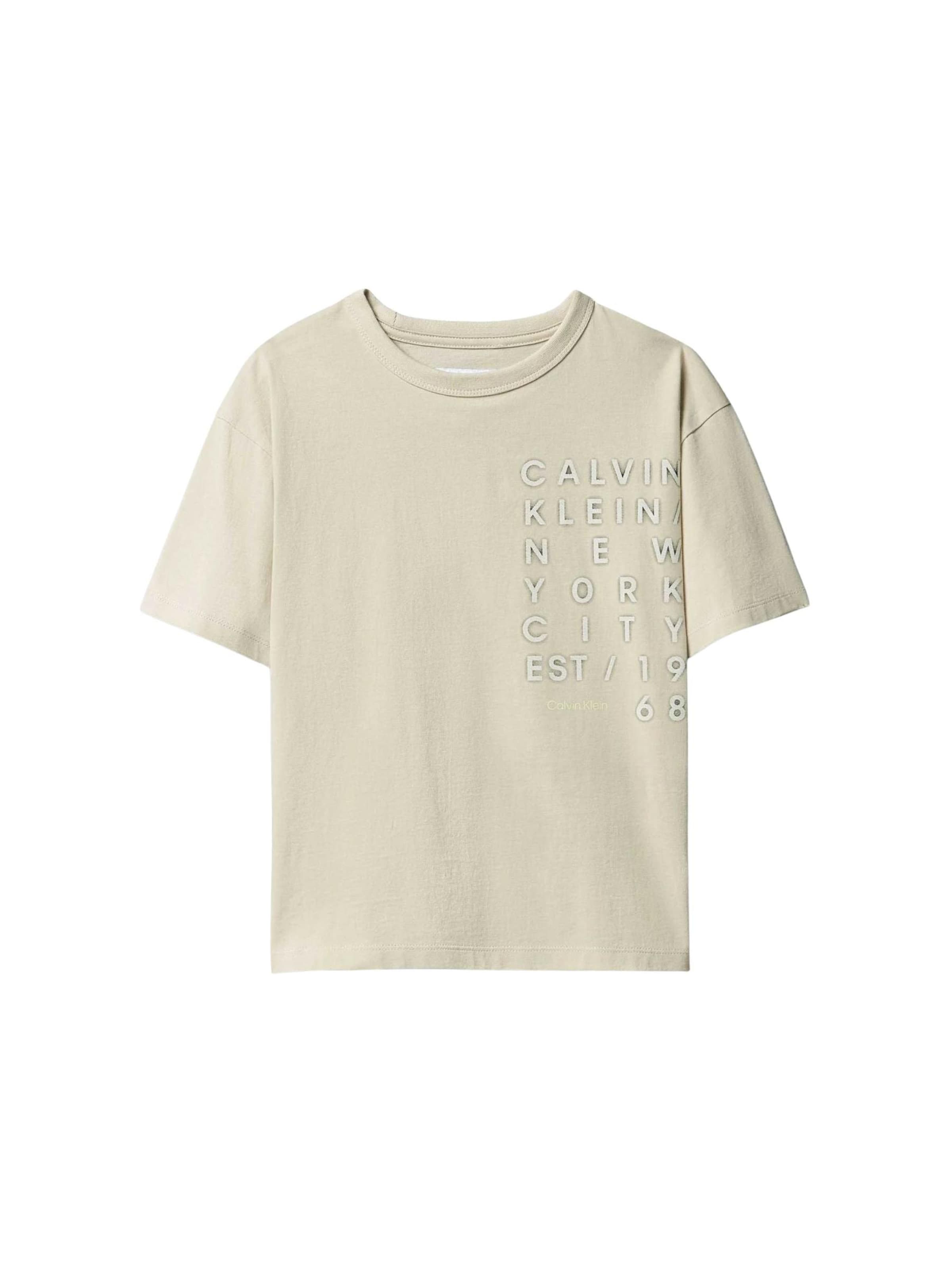 T-Shirt Calvin Klein Kids en beige : devant
