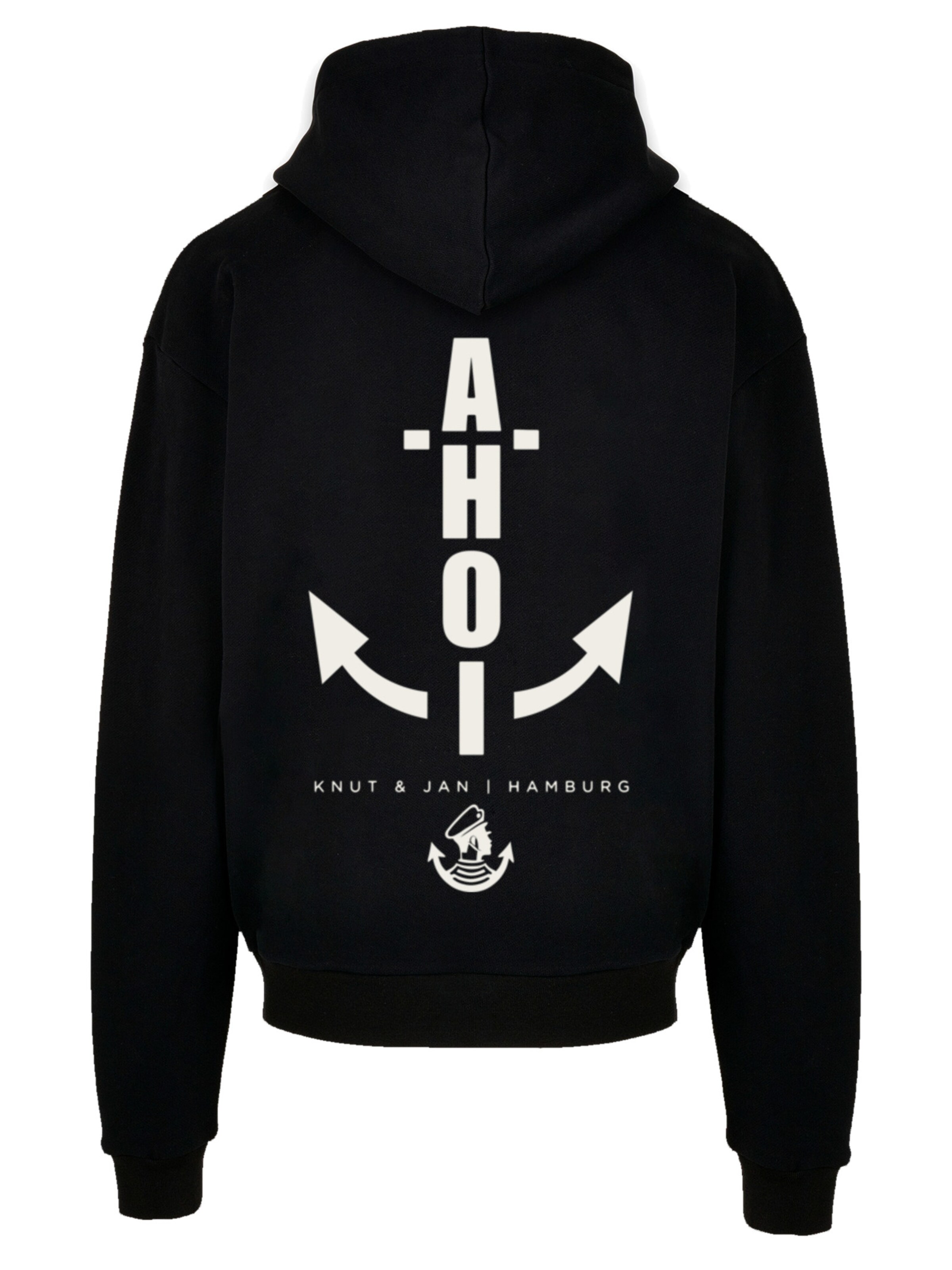 F4NT4STIC Sweatshirt 'Ahoi Anker Knut & Jan Hamburg' in Zwart