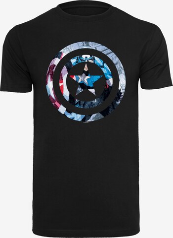 Maglietta 'Captain America' di F4NT4STIC in nero: frontale