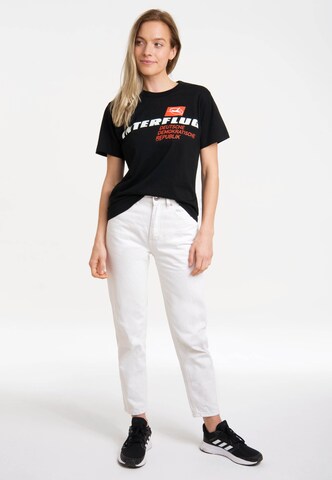 LOGOSHIRT Shirt 'Interflug DDR' in Zwart