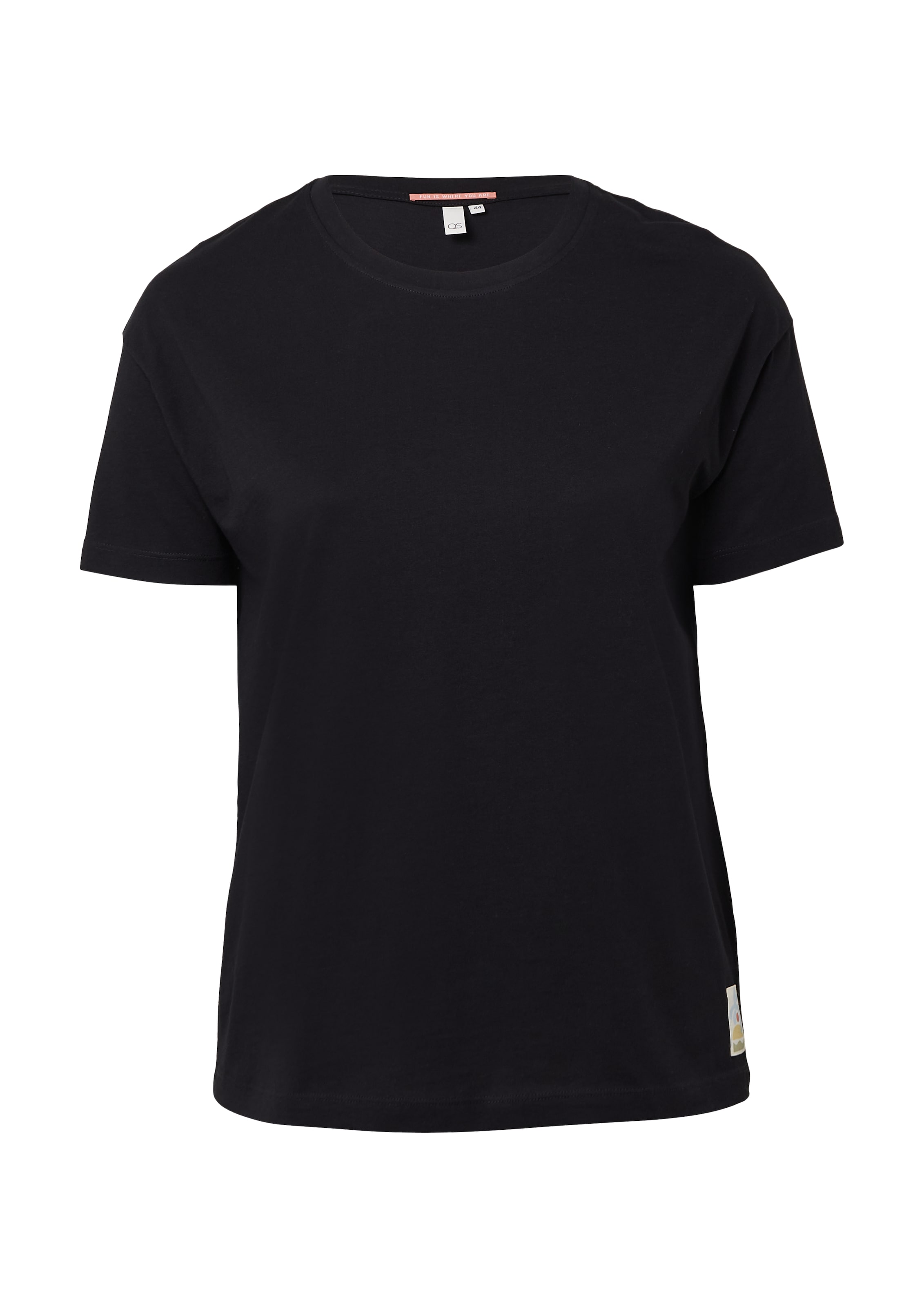 T-shirt QS en noir : devant