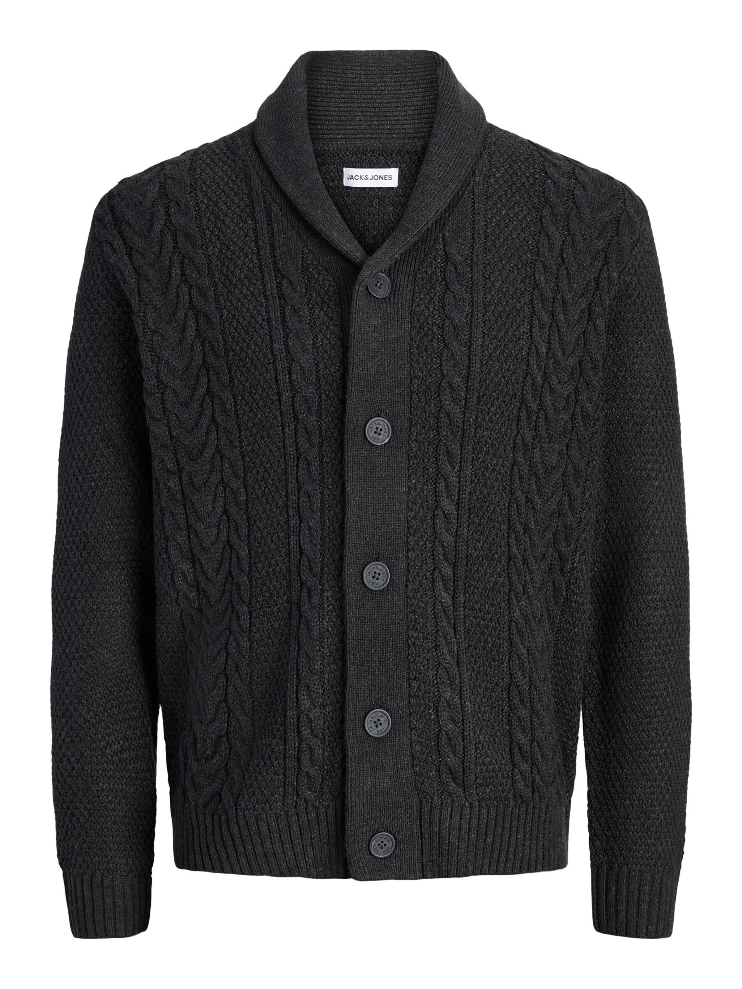 JACK & JONES Kardigan 'JJJames' – šedá: přední strana