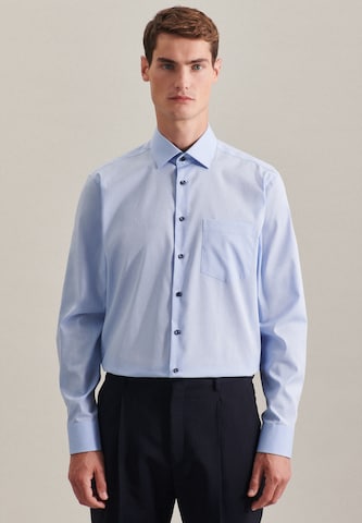 SEIDENSTICKER - Ajuste regular Camisa de negocios en azul: frente