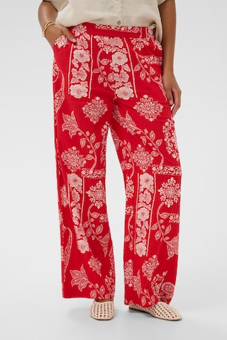 Cream Slim fit Trousers 'Gianna' in Red: front