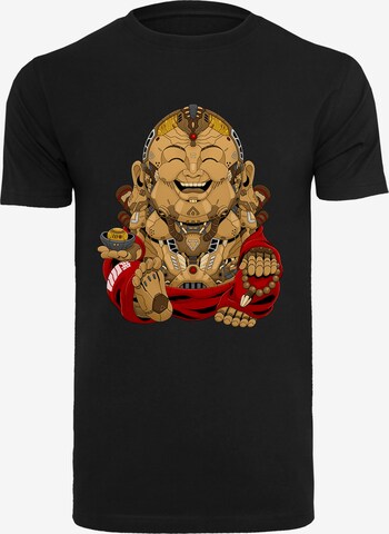 T-Shirt 'Happy Cyber Buddha' F4NT4STIC en noir : devant
