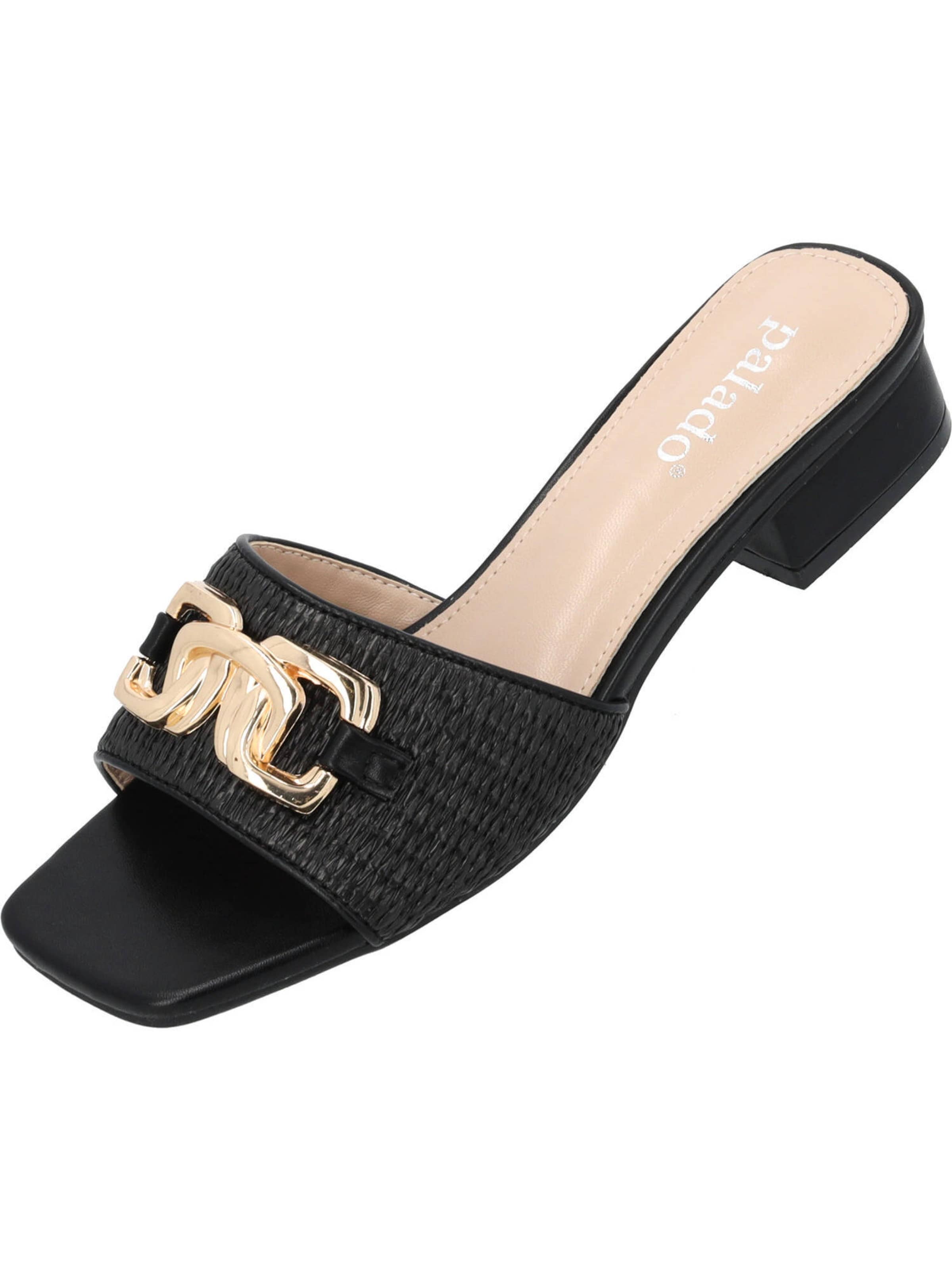 Palado Muiltjes 'Darie' in Zwart: voorkant