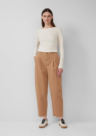 Loosefit Pantalon à pince s.Oliver en beige : devant