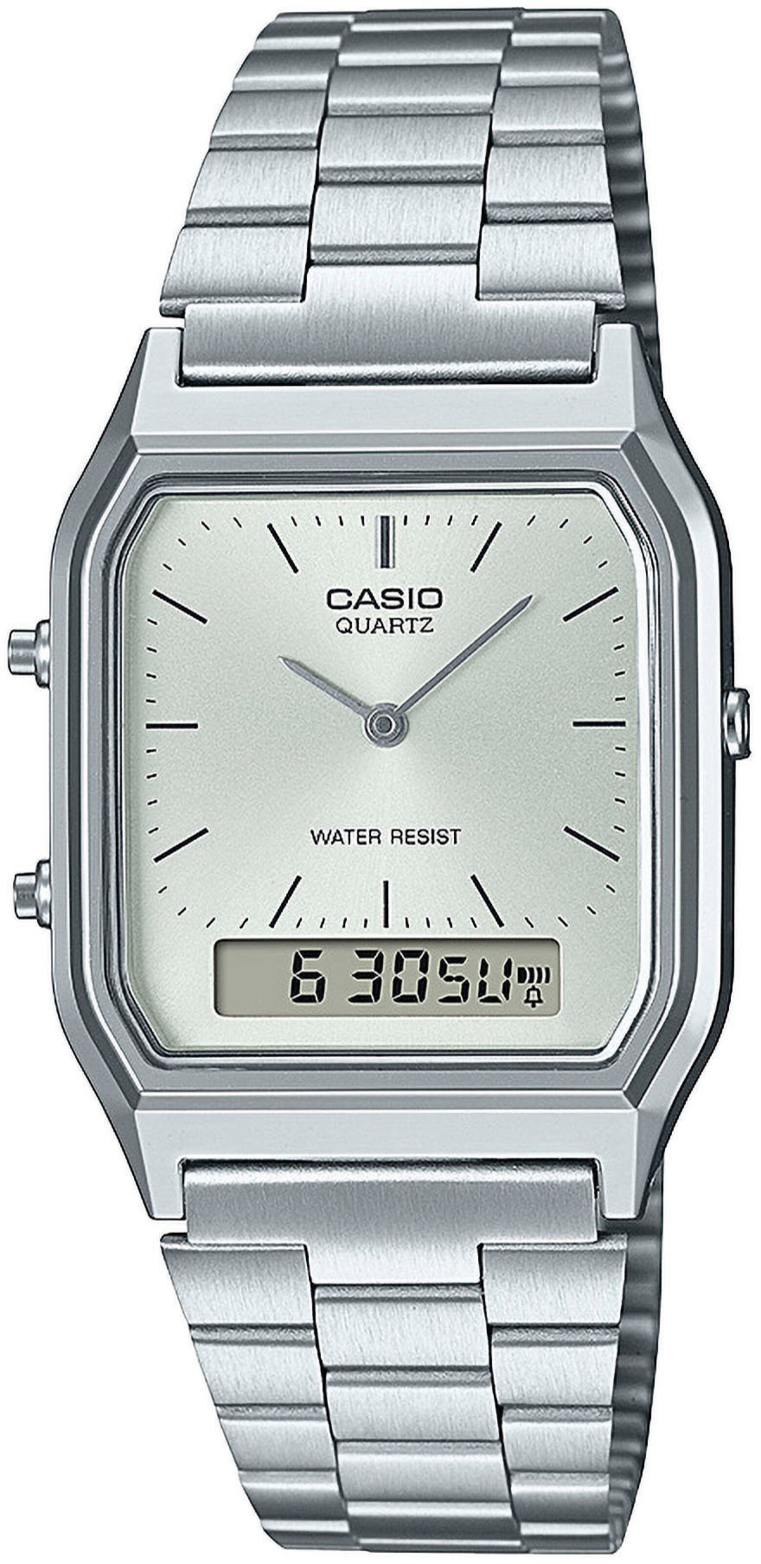 CASIO VINTAGE Analog Watch in Silver: front