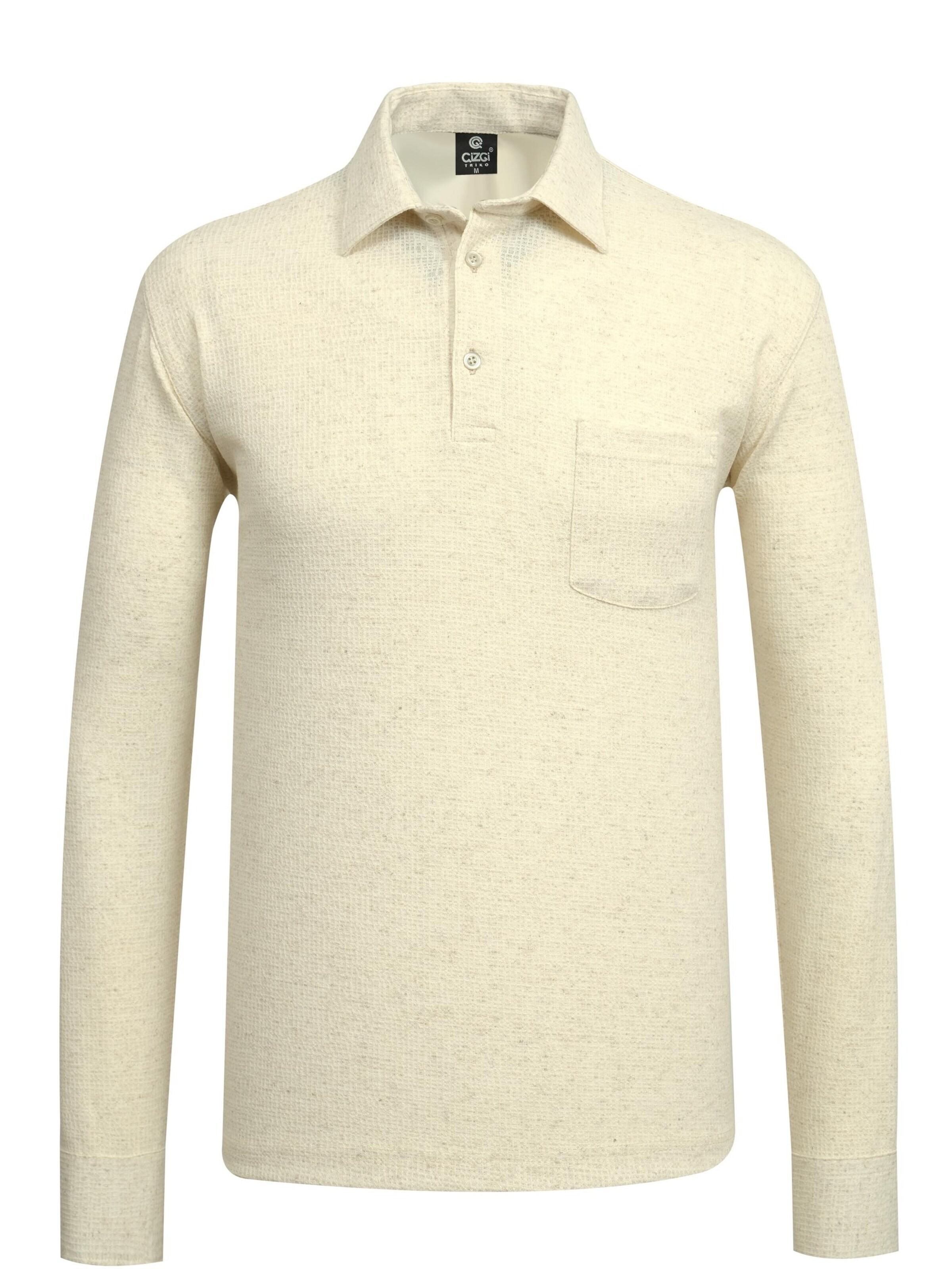Cizgi Triko Shirt‌‌‌‌‌‌ in Weiß: Vorderseite