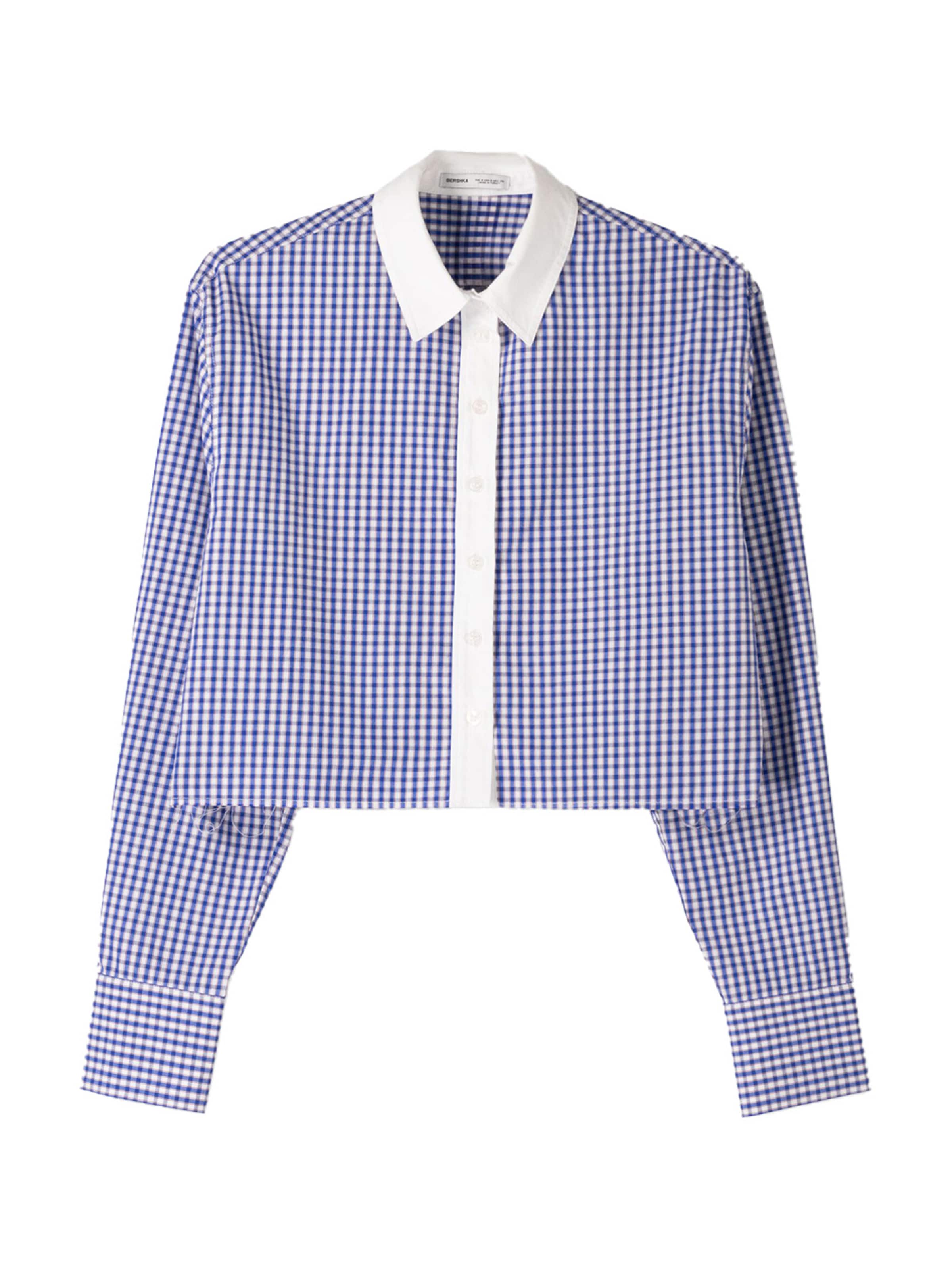 Bershka Блуза в синьо: отпред