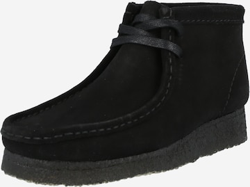 Stivaletto stringato 'Wallabee' di Clarks Originals in nero: frontale