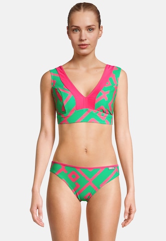BECO the world of aquasports Bustier Bikini 'Inka Graphic' in Grün: Vorderseite