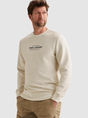 PME Legend - Sudadera 'PME LEGEND - Sweatshirt with artwork and ribbed collar' en beige